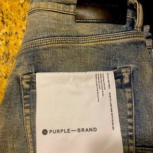 Purple Brand Mid Indigo Tan Repair Jeans